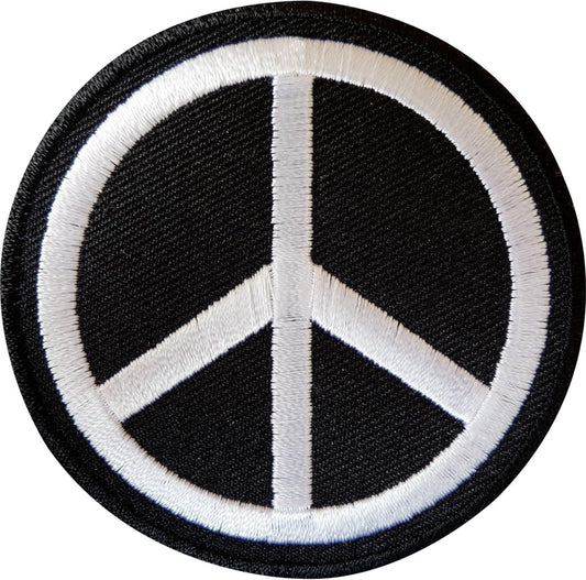 Iron On/Sew On Peace Sign Cloth Patch Embroidered Badge