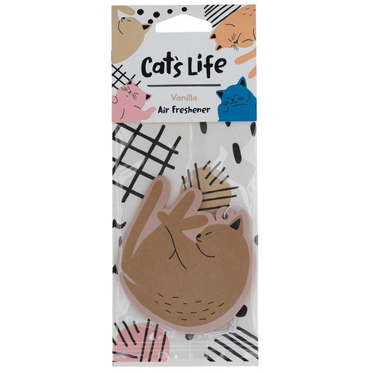 HANGING 2D CAR AIR FRESHENER - CAT'S LIFE - VANILLA