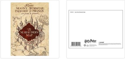 HARRY POTTER (MARAUDER'S MAP) POSTCARD PRINT A6 (1 CARD SUPPLIED)