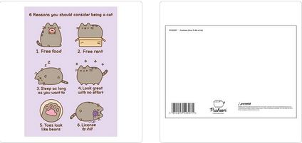 PUSHEEN (REASONS TO BE A CAT) POSTCARD PRINT A6 (1 CARD SUPPLIED)