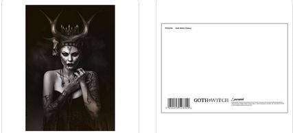 GOTH WITCH (TATTOO) POSTCARD PRINT A6 (1 CARD SUPPLIED)