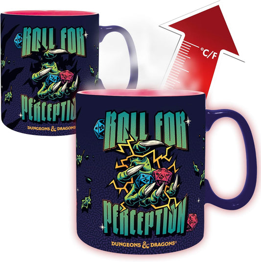 ABYSTYLE Dungeons & Dragons Roll for Perception Heat Change Ceramic Novelty Coffee & Tea Mug