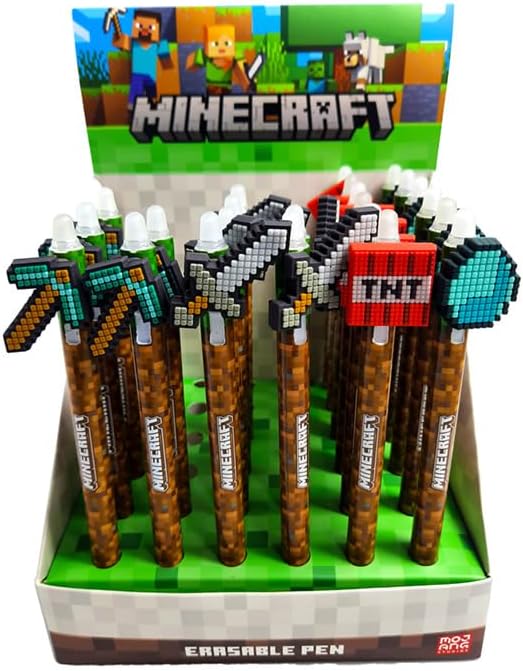 Puckator Inkredible Erasable Pen with Minecraft PVC Tools Topper (1 SUPPLIED)