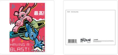 STITCH (HAVING A BLAST) POSTCARD PRINT A6 (1 CARD SUPPLIED)