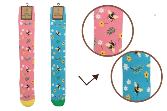 Funky Welly Socks - Floral Bee (1 SUPPLIED)