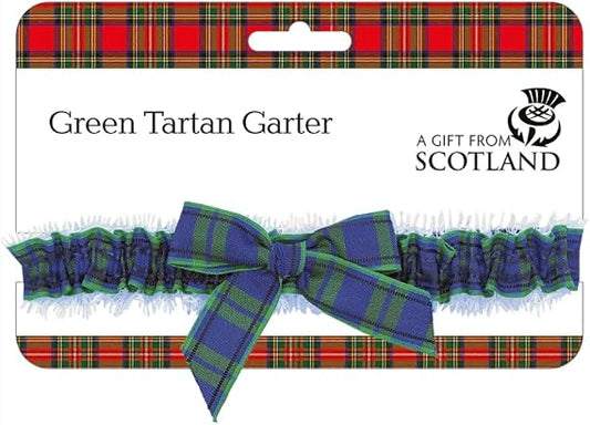 Ladies Black Watch Green Tartan Garter