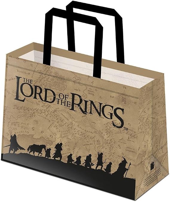 Lord Of The Rings An Epic Journey Reusable Tote Bag (One Size) (Beige/Black)