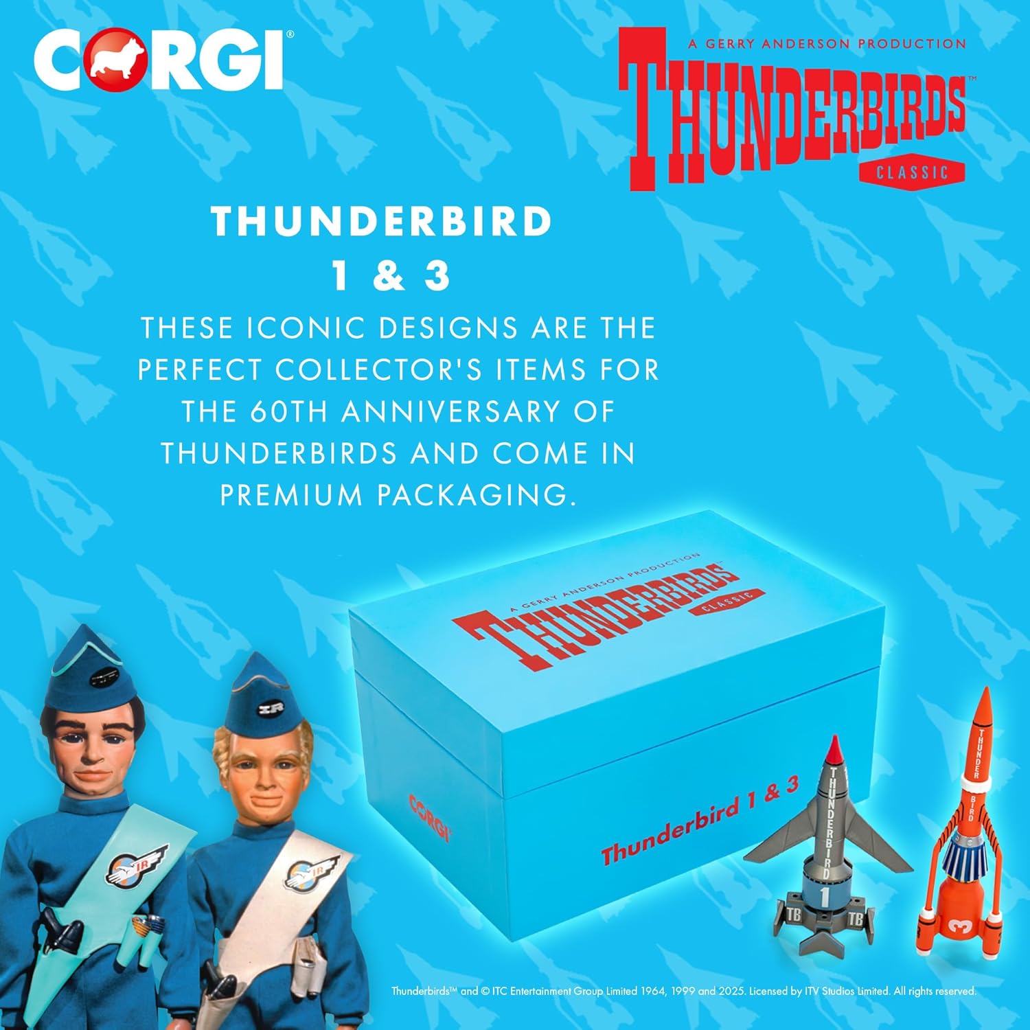 Corgi Diecast Model Cars - Thunderbirds F.A.B. Collection Thunderbird 1 and 3