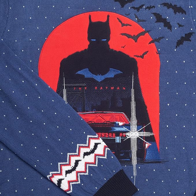 The Batman Unisex Knitted Jumper - Ugly Novelty Christmas Sweater Gift (SIZE S)