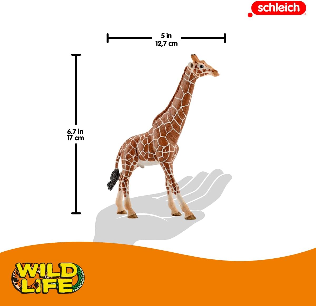 SCHLEICH Giraffe, male Wild Life Toy Figurine for children aged 3-8 Years