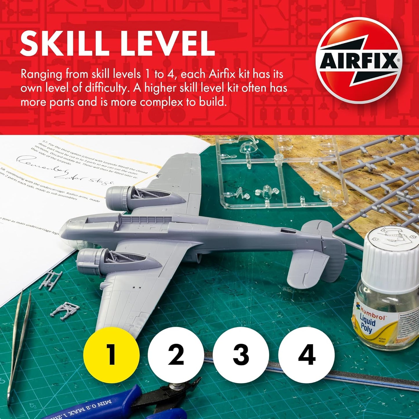 Airfix Starter Set - A55001 Supermarine Spitfire MkVc Model Building Kit