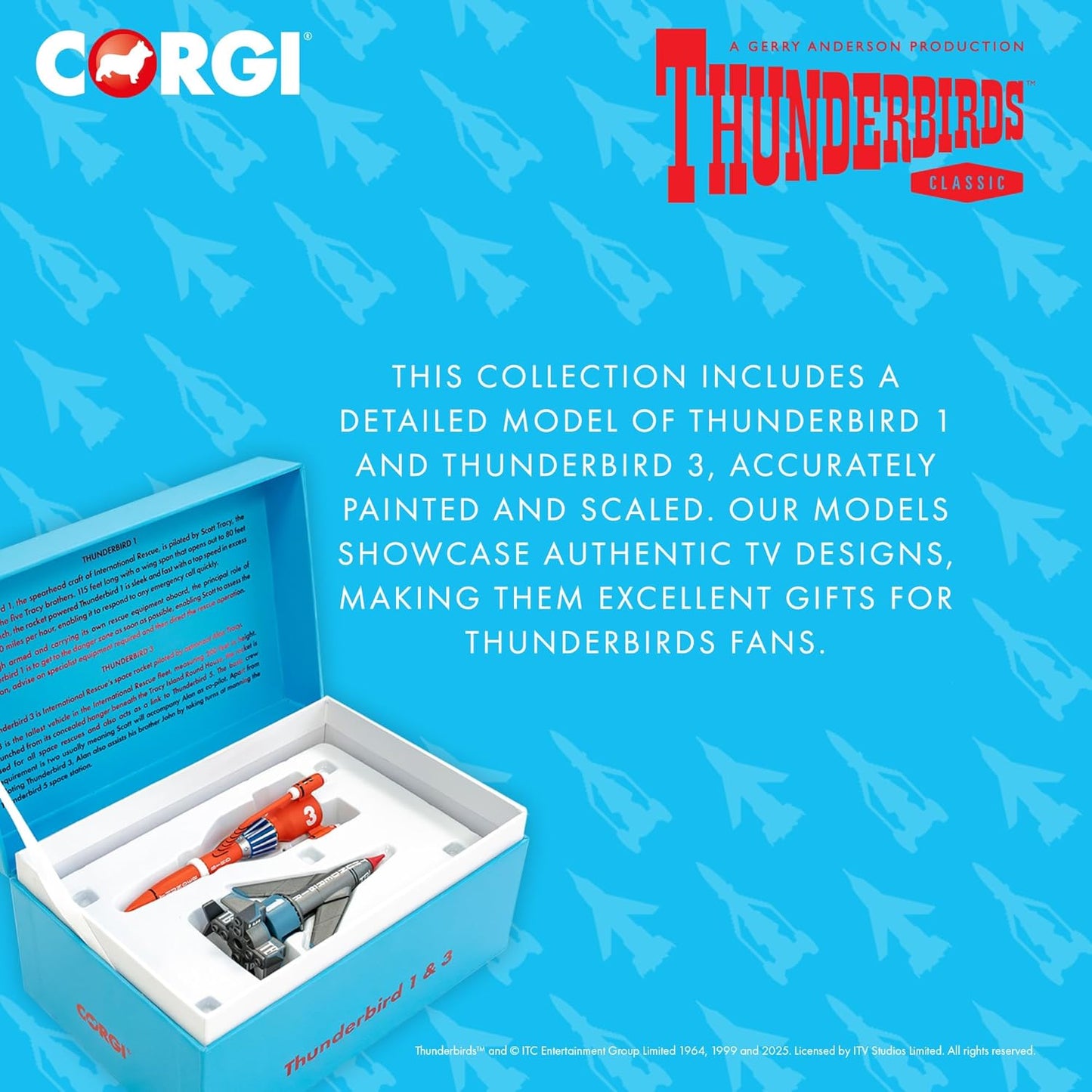 Corgi Diecast Model Cars - Thunderbirds F.A.B. Collection Thunderbird 1 and 3