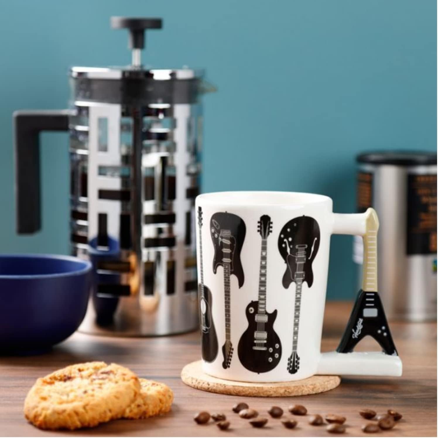 Headstock Guitar Rock Guitar Ceramic Shaped Handle Mug