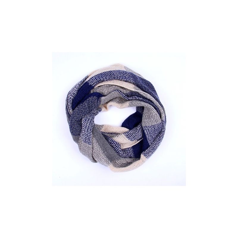 Basket Weave Style Snood, Blue and Grey Colours