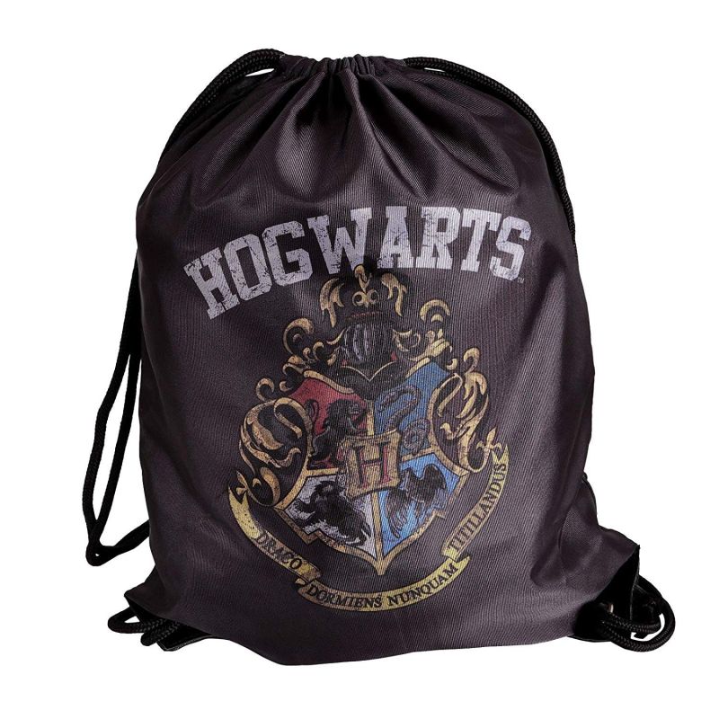 HARRY POTTER Sports Gymbag Hogwarts Crest 34,5x44cm grey black