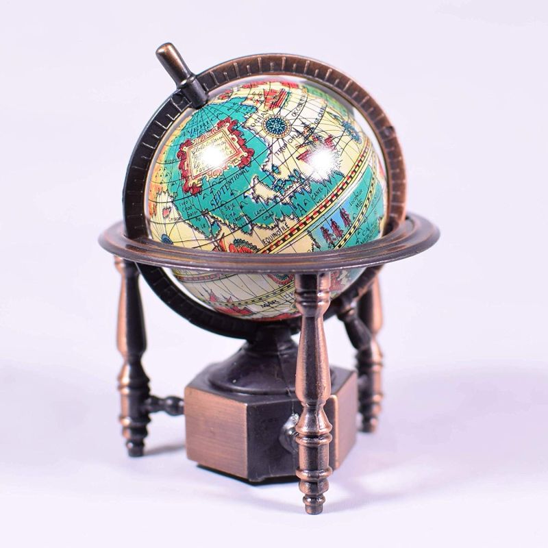 Antique Finished Die-Cast Miniature Pencil Sharpener - Globe