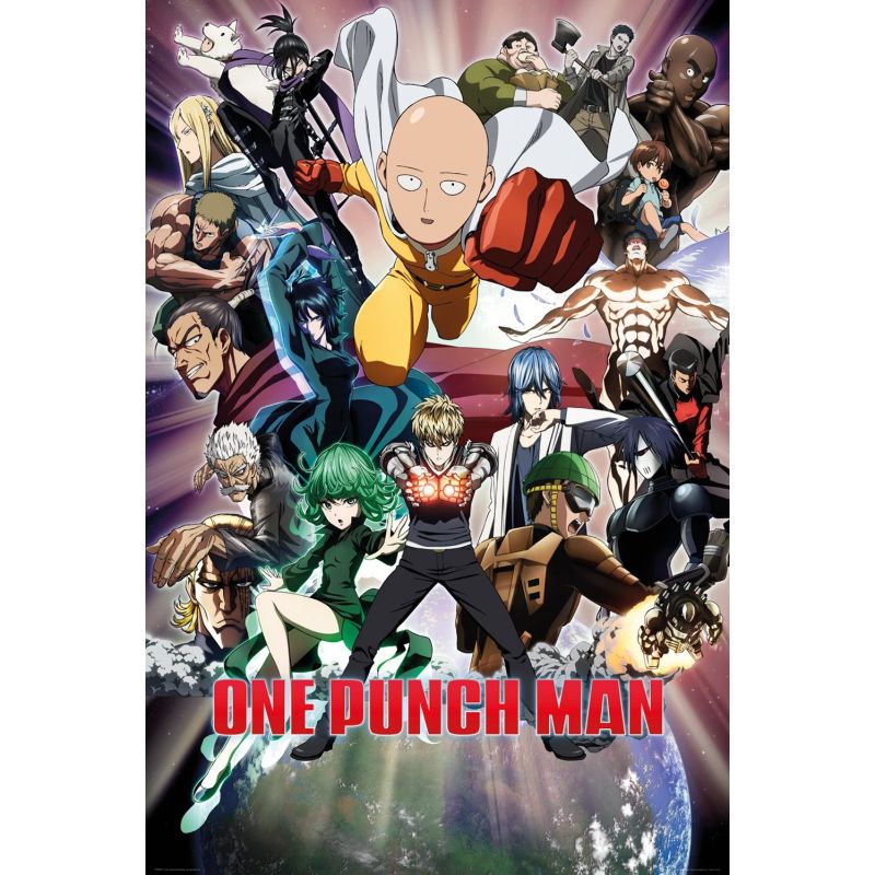 GB eye LTD, One Punch Man, Group, Maxi Poster, 61x91,5cm, Wood Various, 65 x 3.5 x 3.5 cm