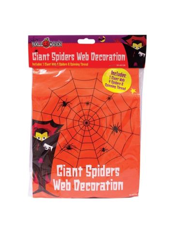 Halloween Giant Spiders Web Decoration 4 Spiders Giant Web Spinning Thread Party Scary Spooky Terrifying Scene