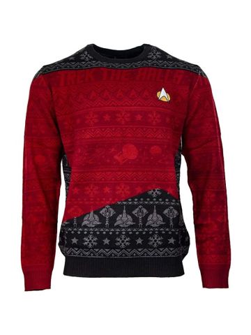 Star Trek 'Trek The Halls' Unisex Knitted Christmas Jumper, X-Large -Official Star Trek Merchandise