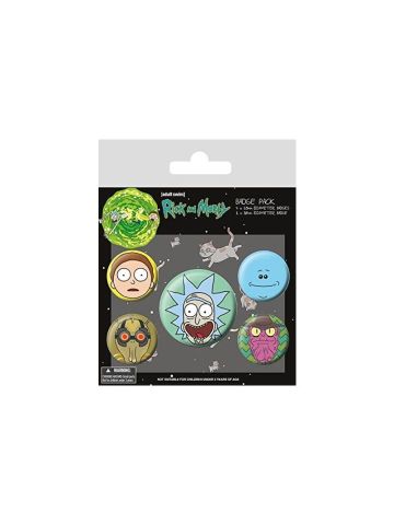 Cartoon Network Rick and Morty-Heads Badge Pack, Multi-Color, 10 x 12.5cm