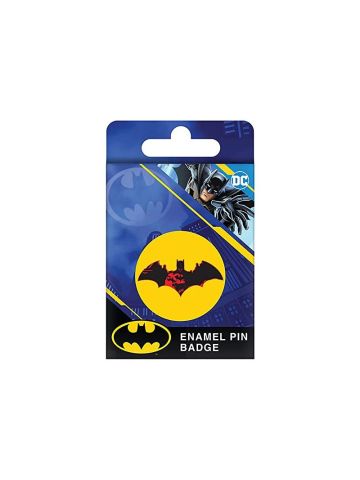 Batman Enamel Pin Badge (Red Design) 5cm x 1.5cm - Official Merchandise