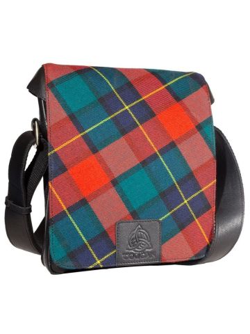 Genuine Leather and Genuine Tartan Cross Body Bag