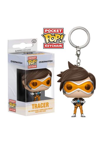 Funko Abysse Corp_KEYUGT055 Overwatch Tracer Pop Vinyl Keychain 4Cm, Multi Colour