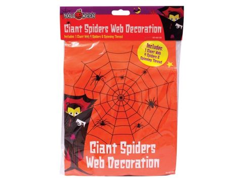 Halloween Giant Spiders Web Decoration 4 Spiders Giant Web Spinning Thread Party Scary Spooky Terrifying Scene