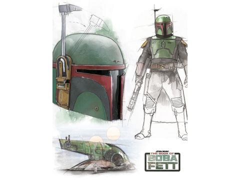 Star Wars: The Book of Boba Fett (Concept Sketches) Canvas Print 30 x 40cm