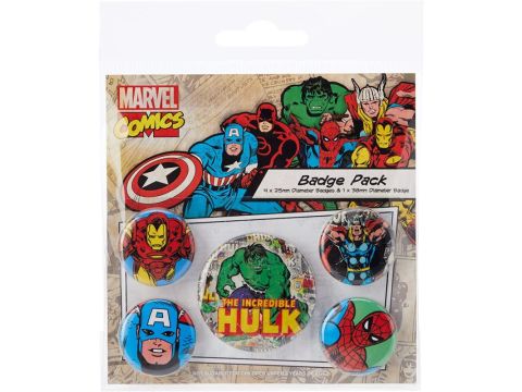 Pyramid International Marvel Retro Hulk Badge, Multi-Colour, 10 x 12.5 x 1.3 cm