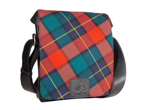 Genuine Leather and Genuine Tartan Cross Body Bag