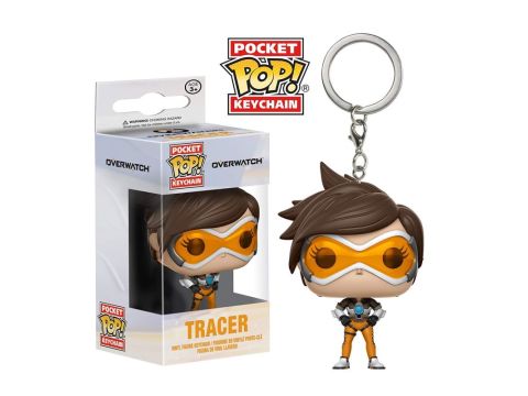 Funko Abysse Corp_KEYUGT055 Overwatch Tracer Pop Vinyl Keychain 4Cm, Multi Colour