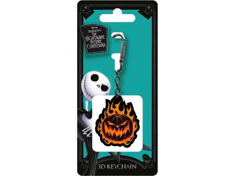 Pyramid International The Nightmare Before Christmas Keyring (Flaming Pumpkin Design) Keychain with Clip, Great Nightmare Before Christmas Gifts - Official Merchandise